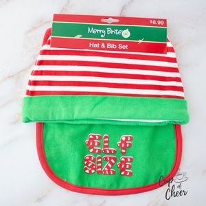 ✨ 2/$20 🎄 Elf Size Hat & Bib Set